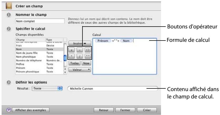 FILEMAKER BENTO 1 - Pour creer un champ Calcul : - 1