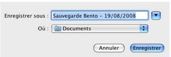 FILEMAKER BENTO 1 - Création d'un fichier de sauvegarde - 1