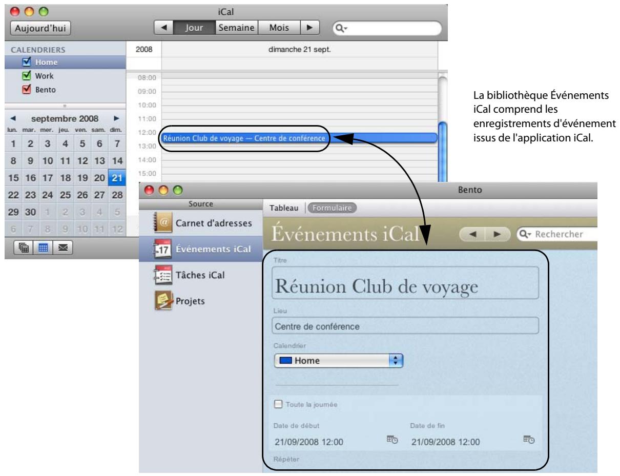 FILEMAKER BENTO 1 - Bibliothèques Événements iCal et Tâches iCal - 1