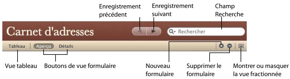 FILEMAKER BENTO 2 - Barre de navigation - 1
