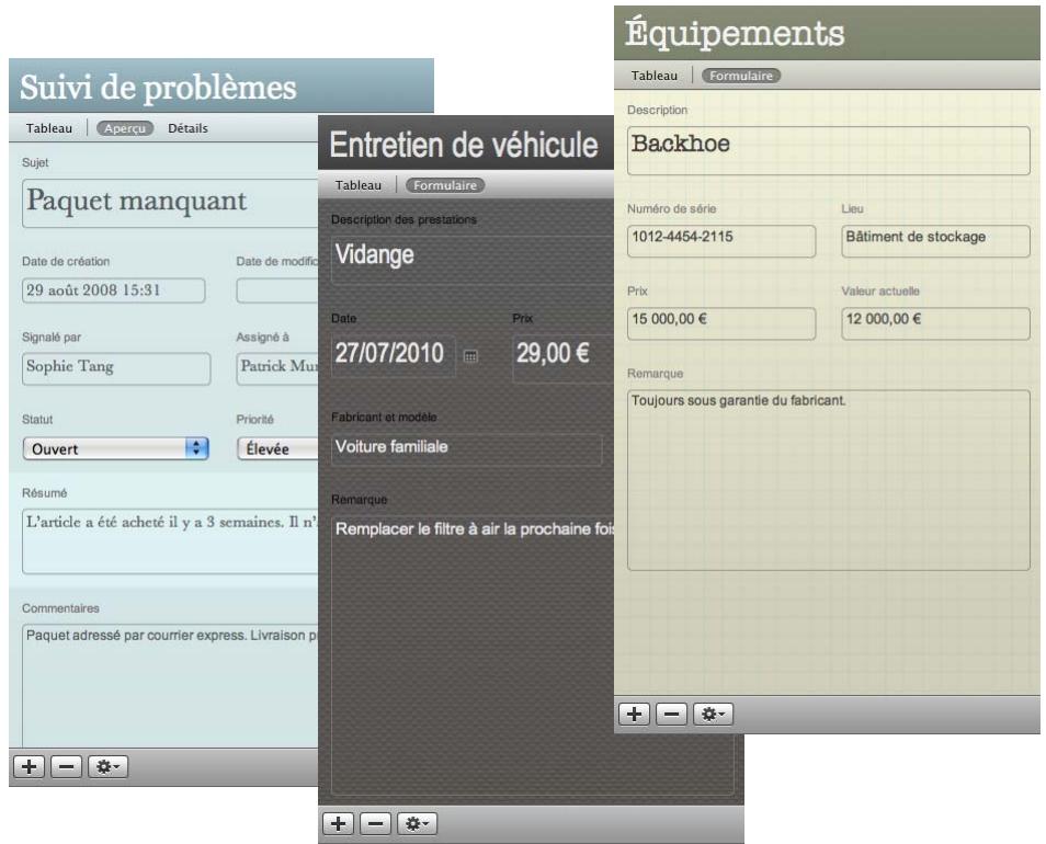 FILEMAKER BENTO 2 - Thèmes de formulaire - 1