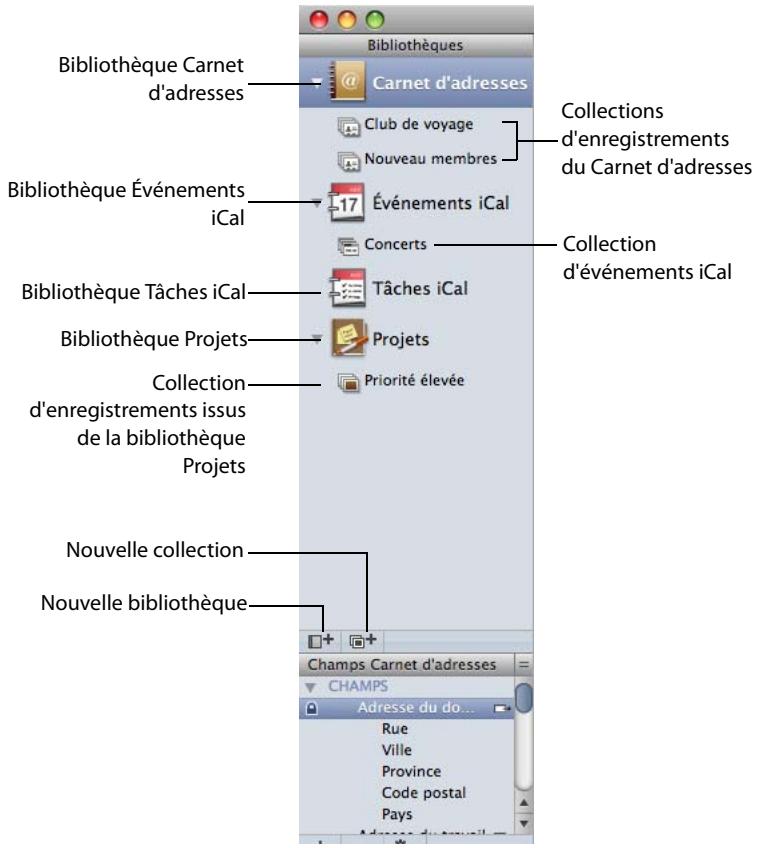 FILEMAKER BENTO 2 - Volet des bibliothèques - 1