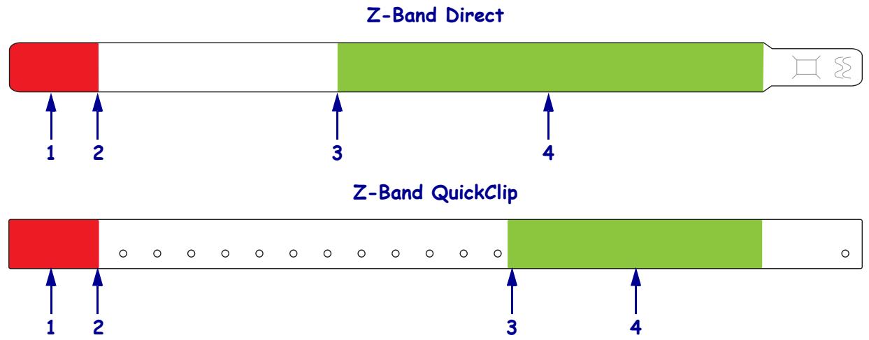 ZEBRA HC100 - Zone d'impression du bracelet - 1