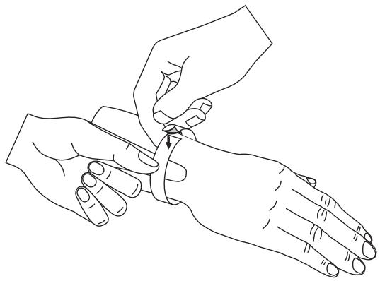 ZEBRA HC100 - Pour attacher un bracelet adhésif, procédez comme suit : - 3