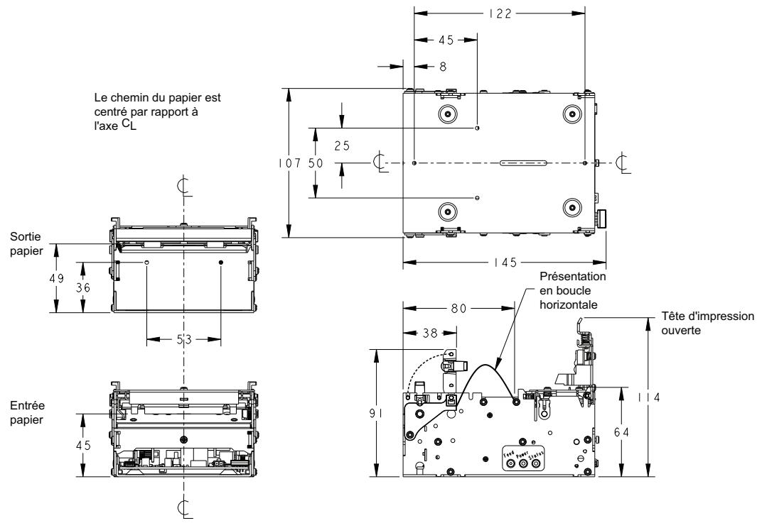 ZEBRA KR203 - Dimensions de l'imprimante - 1