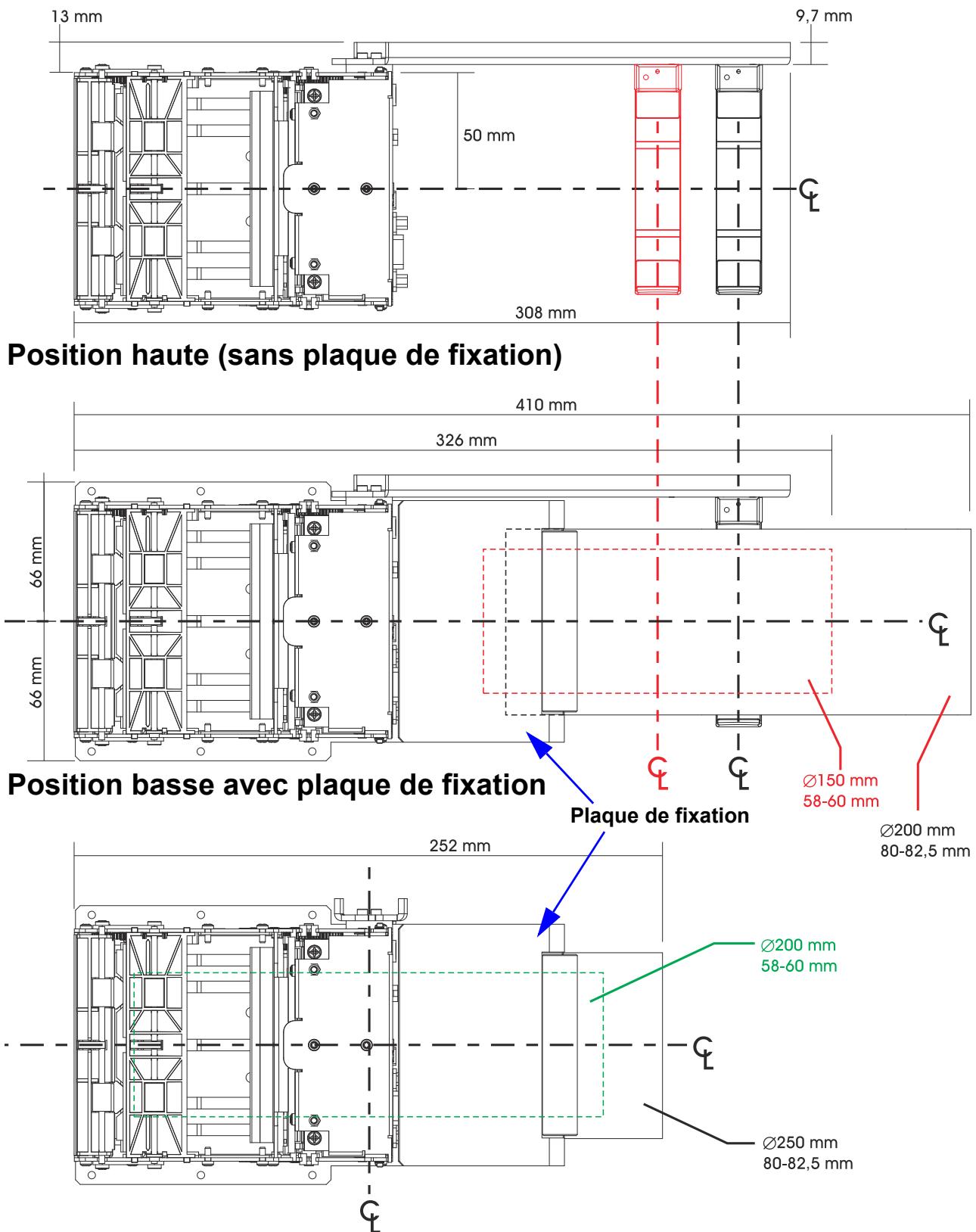 ZEBRA KR203 - Position inférieure (sous l'imprimante) avec plaque de fixation - 2