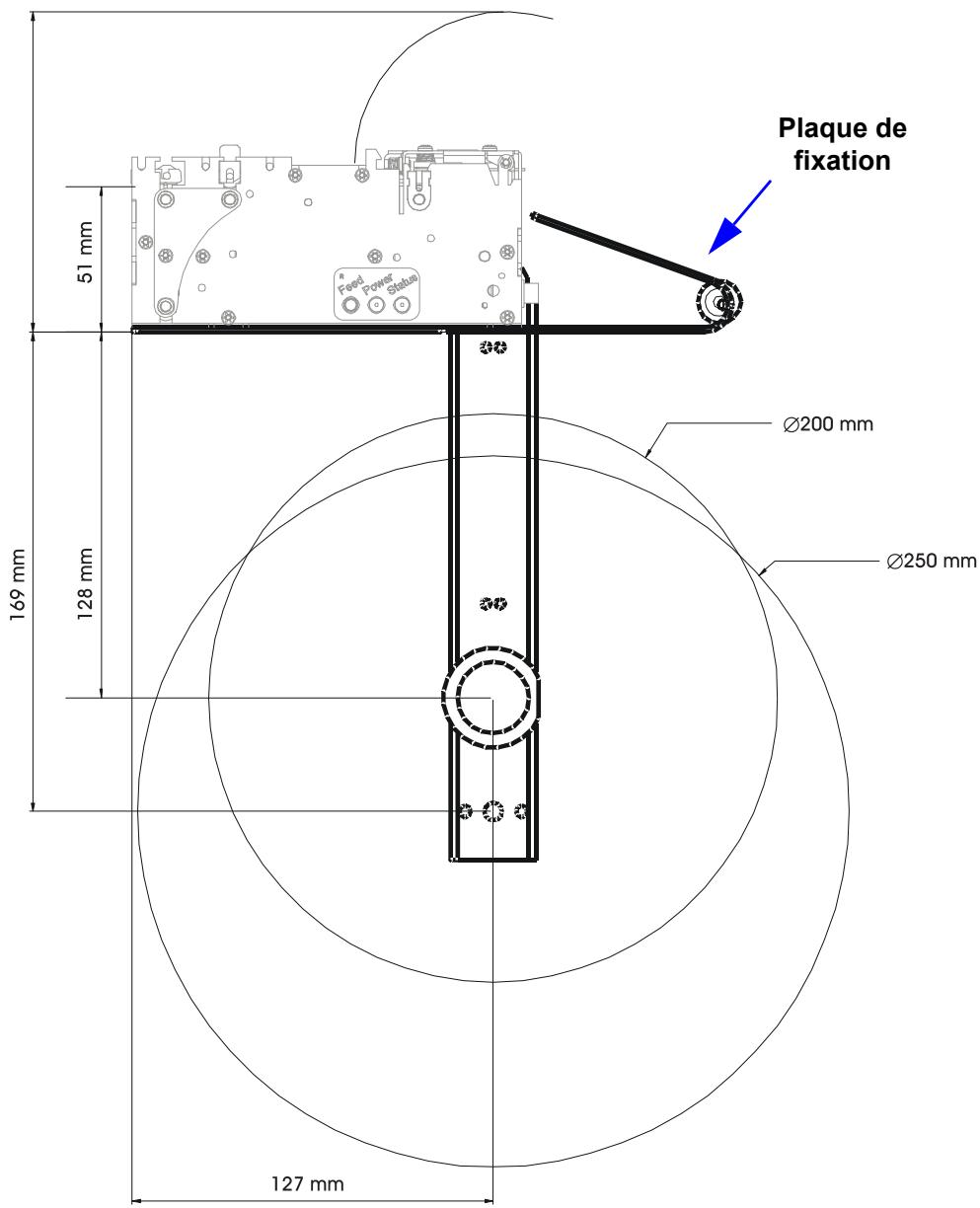ZEBRA KR203 - Position inférieure (sous l'imprimante) avec plaque de fixation - 1