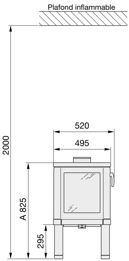 HANDOL H52T - Distances d'installation par rapport aux murs et au plafond - 1