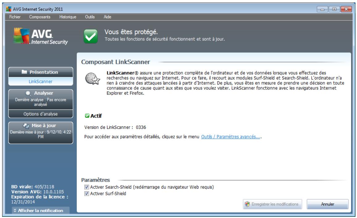 AVG INTERNET SECURITY 2011 - Interface de LinkScanner - 1