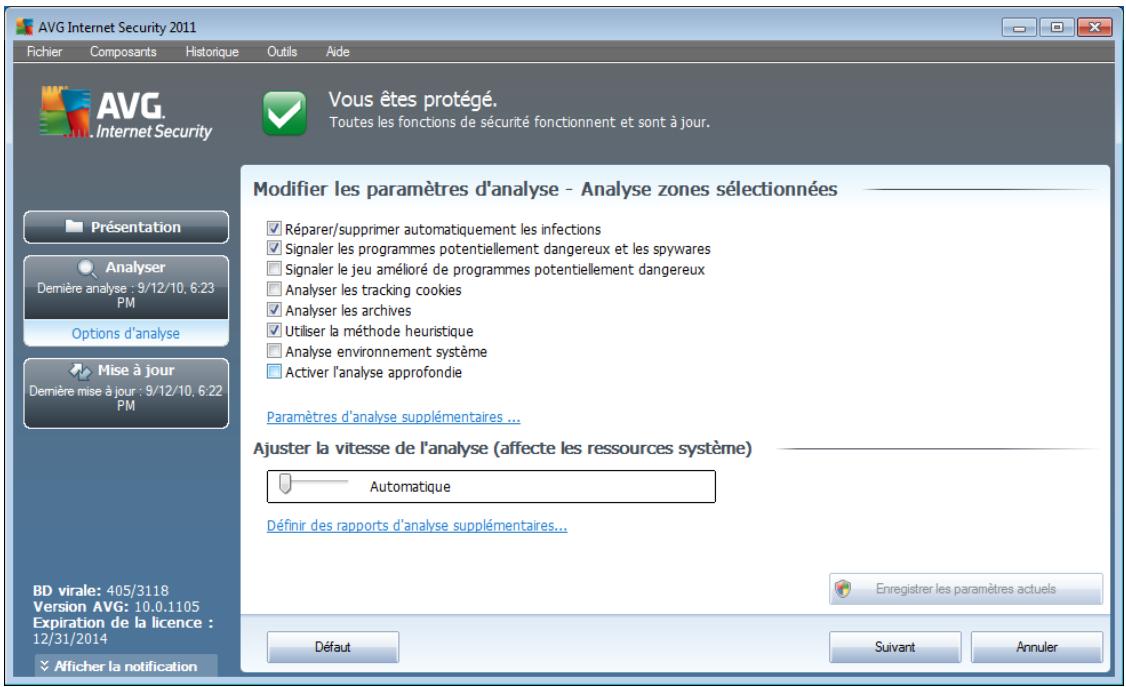 AVG INTERNET SECURITY 2011 - Modification de la configuration de l'analyse - 1