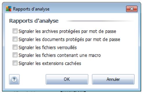 AVG INTERNET SECURITY 2011 - Définir des rapports d'analyse supplémentaires... - 1