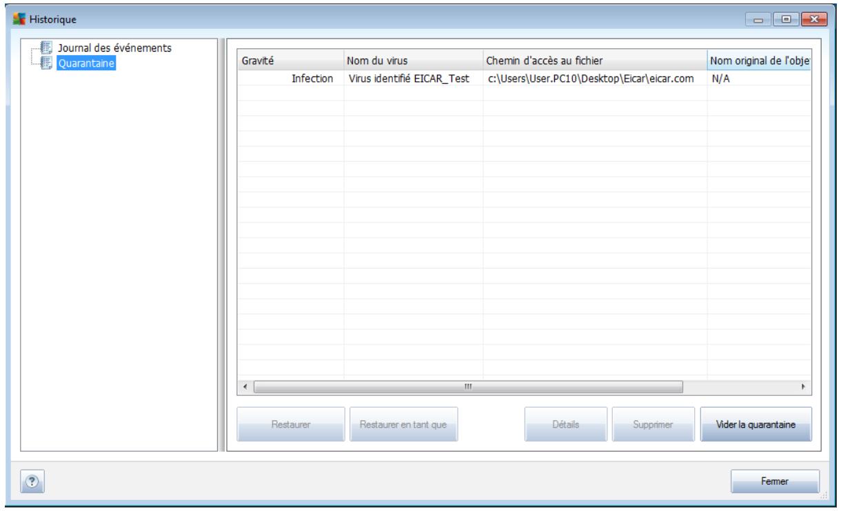 AVG INTERNET SECURITY 2011 - Onglet avertissements - 1