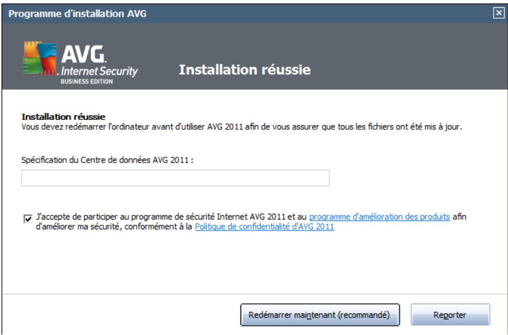AVG INTERNET SECURITY 2011 - Installation réussie - 2