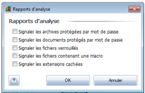 AVG INTERNET SECURITY 2011 - Définir des rapports d'analyse supplémentaires - 1