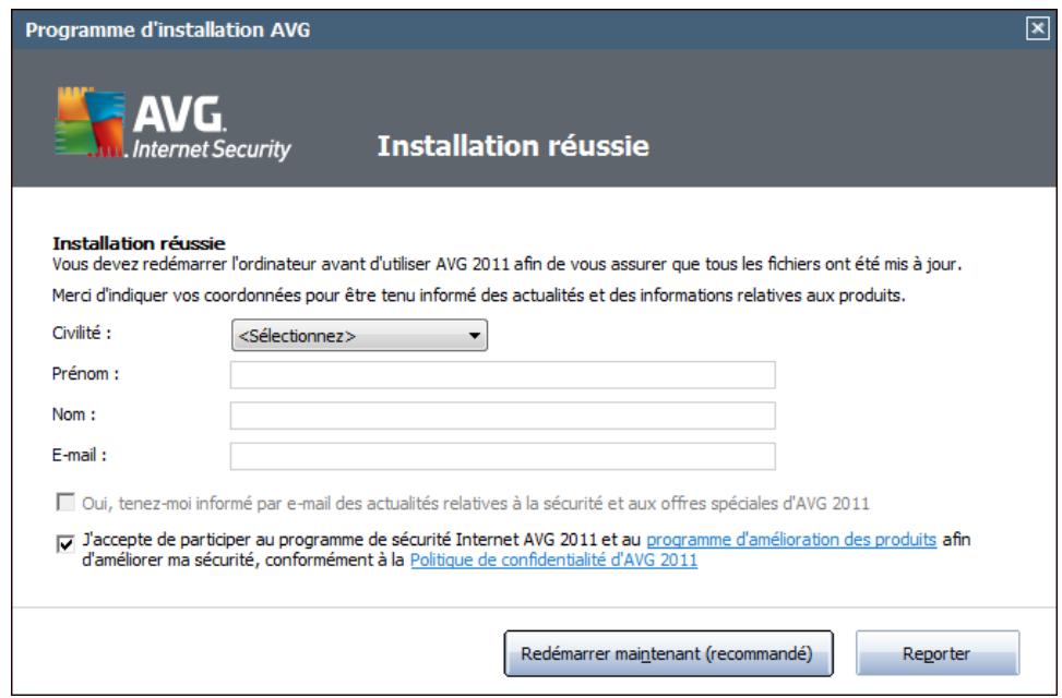 AVG INTERNET SECURITY 2011 - Installation réussie - 1