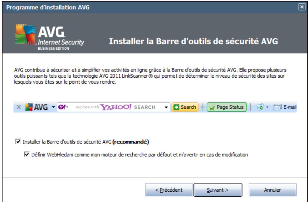 AVG INTERNET SECURITY 2011 - Installer la barre d'outils de sécurité AVG - 1