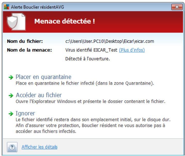 AVG INTERNET SECURITY 2011 - Détection du bouclier résident - 1