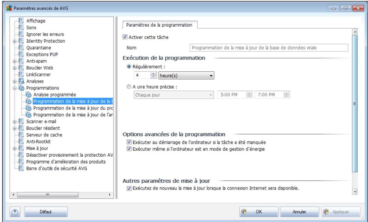 AVG INTERNET SECURITY 2011 - Programmation de la mise à jour de la base de données virale - 1