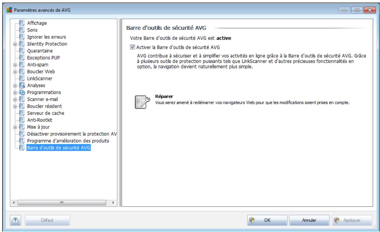 AVG INTERNET SECURITY 2011 - Barre d'outils de sécurité AVG - 1