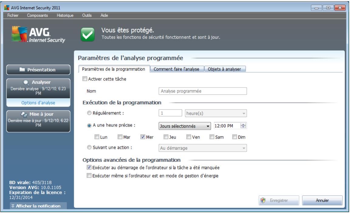 AVG INTERNET SECURITY 2011 - Paramètres de la programmation - 1