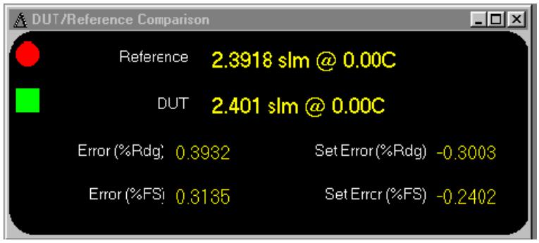 FLUKE COMPASS FOR MOLBOX - DUT/REFERENCE COMPARISON RUN SCREEN - 2