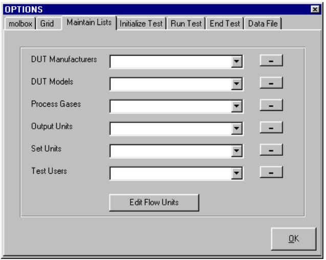 FLUKE COMPASS FOR MOLBOX - [MAINTAIN LISTS] TAB - 1