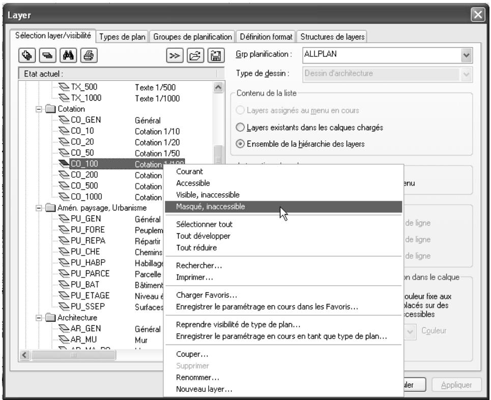 CAD LIMITED ALLPLAN 2005 ARCHITECTURE - Masquer un layer - 1