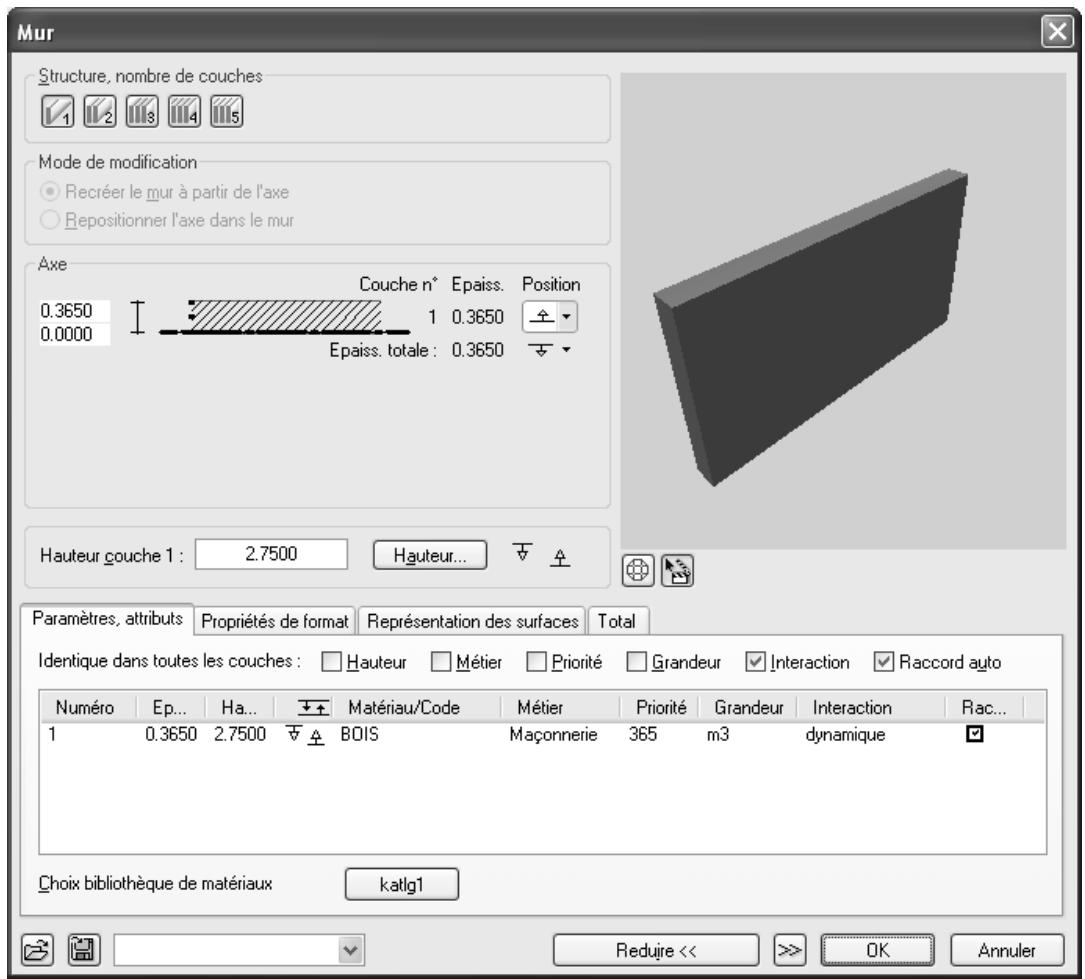 CAD LIMITED ALLPLAN 2005 ARCHITECTURE - Définir les propriétés d'un mur - 1