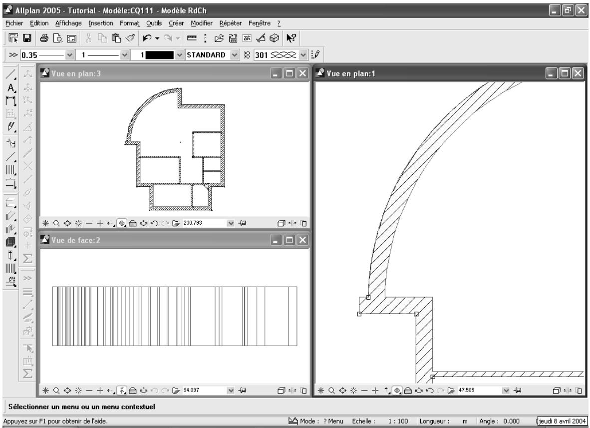 CAD LIMITED ALLPLAN 2005 ARCHITECTURE - Multifenétrage : détaillé et vue d'ensemble - 1