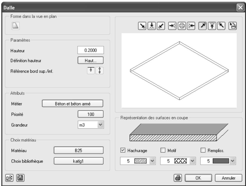 CAD LIMITED ALLPLAN 2005 ARCHITECTURE - Pour définir les paramètres de la dalle - 2
