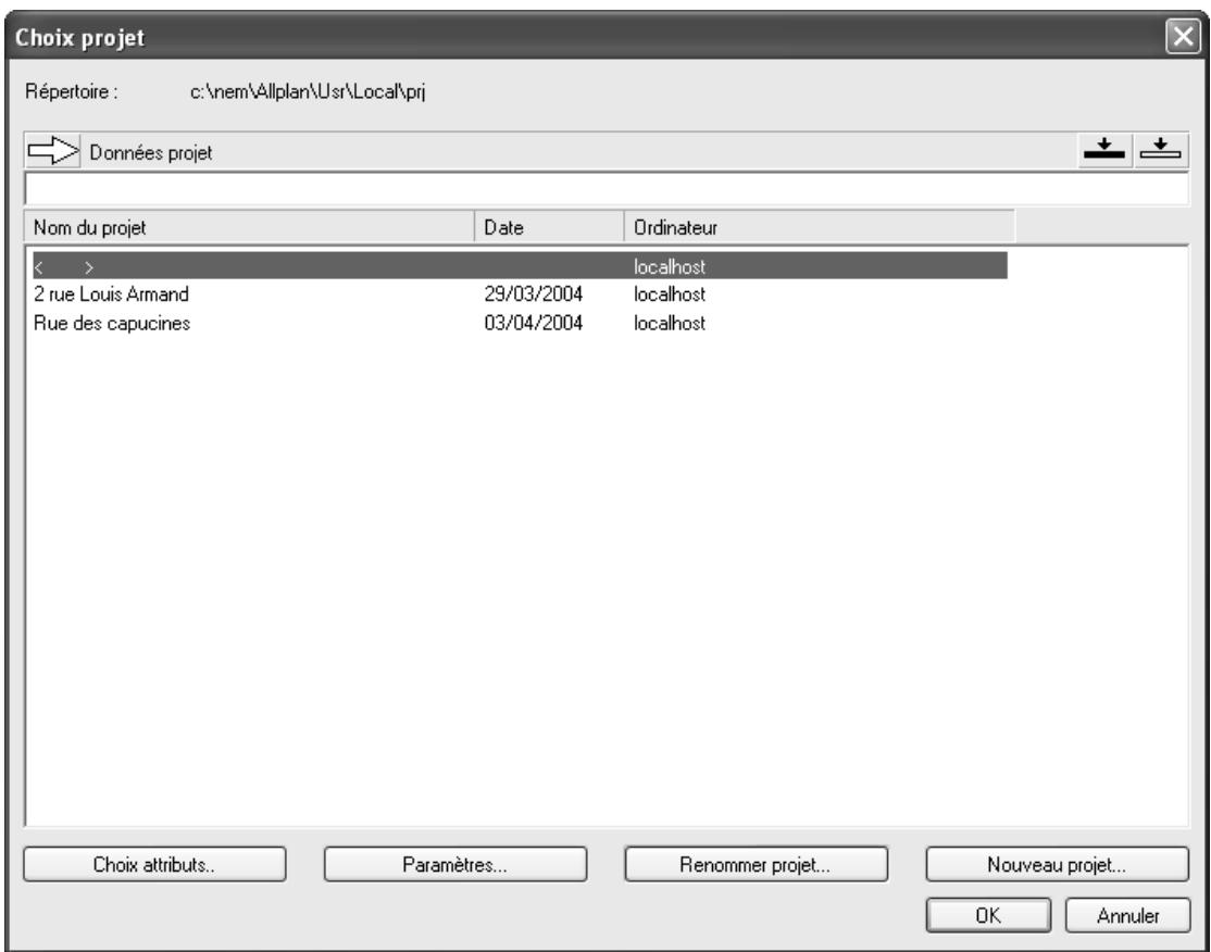 CAD LIMITED ALLPLAN 2005 ARCHITECTURE - Pour sélectionner un projet - 1