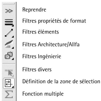 CAD LIMITED ALLPLAN 2005 ARCHITECTURE - Barre d'icônes assistant filtrés - 1