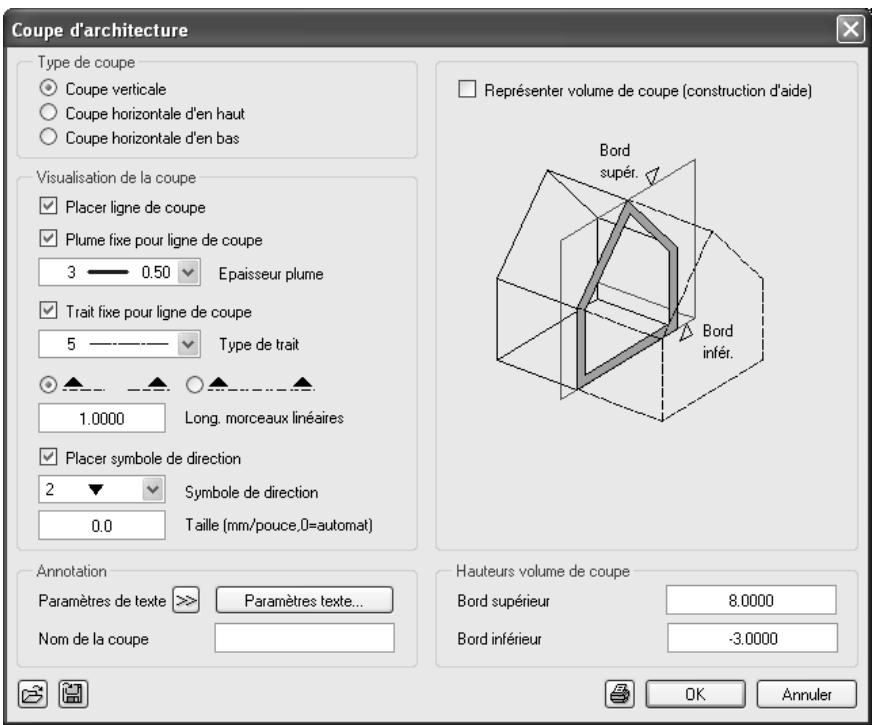 CAD LIMITED ALLPLAN 2005 ARCHITECTURE - Trace de la ligne de coupe - 1