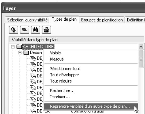 CAD LIMITED ALLPLAN 2005 ARCHITECTURE - Pour définir les layers visibles et masqués de chaque type de plan - 3