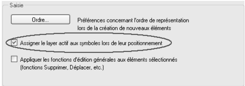CAD LIMITED ALLPLAN 2005 ARCHITECTURE - Activer l'assignation du layer actif aux symboles lors de leur positionnement - 1