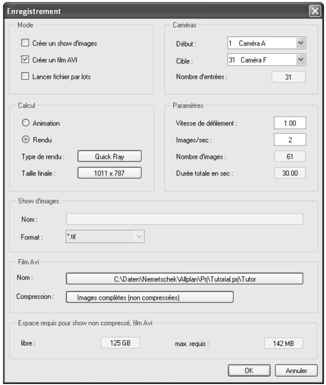CAD LIMITED ALLPLAN 2005 ARCHITECTURE - Pour enregistrer un film AVI - 1