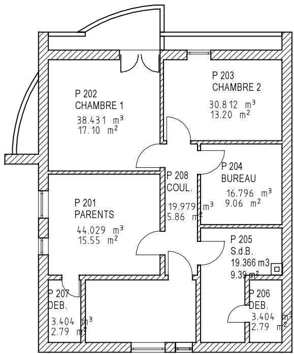 CAD LIMITED ALLPLAN 2005 ARCHITECTURE - Assigner des surfaces de second œuvre et une annotation aux pièces - 2