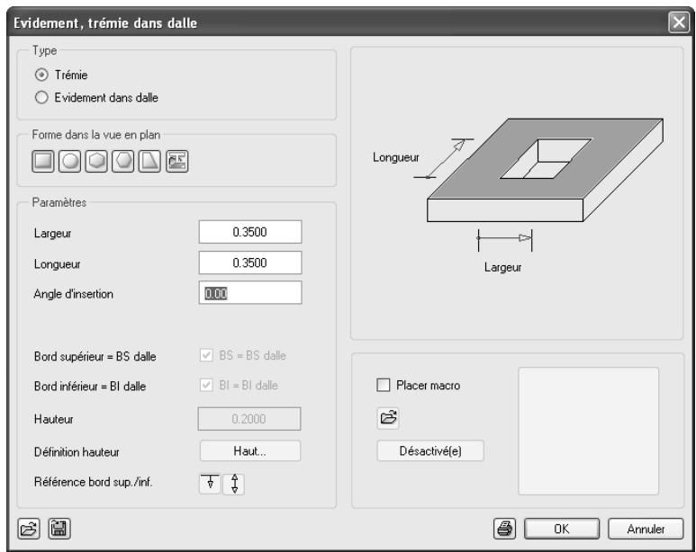 CAD LIMITED ALLPLAN 2005 ARCHITECTURE - Dessiner une trémie rectangulaire - 1