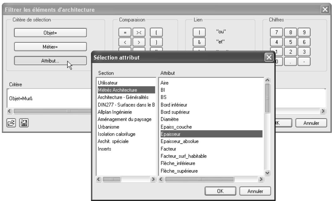 CAD LIMITED ALLPLAN 2005 ARCHITECTURE - Pour définir un critère de recherche - 2