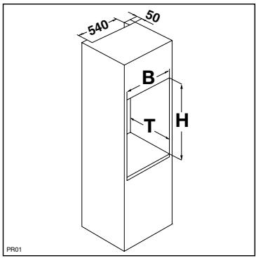 BORETTI BV88 - Dimensions of the recess - 1
