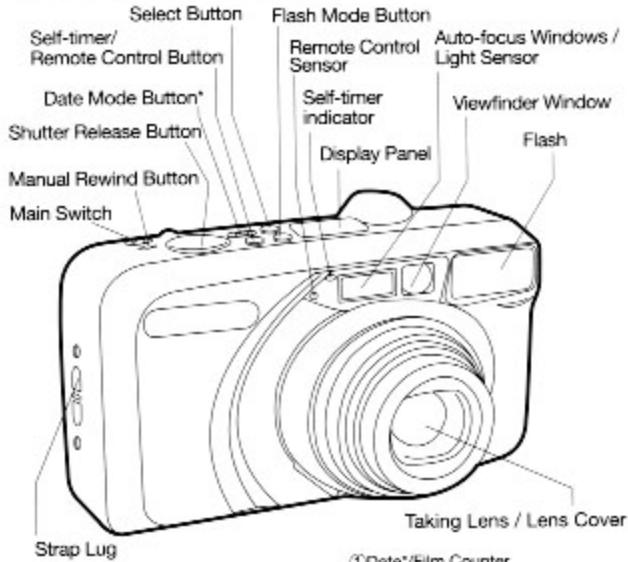 YASHICA ZOOMATE 165SE - 1-1 Names of Parts - 1