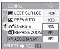 PANALOGIC DMC-FZ8 - Appuyez sur / pour selectionner [MF1] ou [MF2] puis appuyez sur [MENU/SET]. - 1