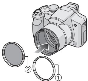 PANALOGIC DMC-FZ8 - Fixez le protecteur MC ① ou le filtrre ND ②. - 1