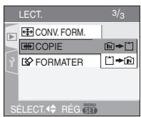 PANALOGIC DMC-FZ8 - Appuyez sur / pour selectionner la destination de la copie, puis appuyez sur [MENU/SET]. - 1