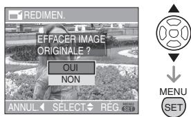 PANALOGIC DMC-FZ8 - Appuyez sur / pour selectionner [OUI] ou [NON] puis appuyez sur [MENU/SET]. - 1