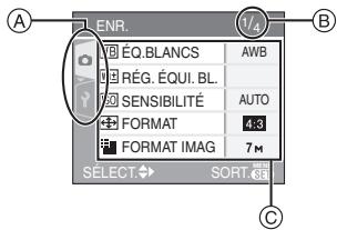 PANALOGIC DMC-FZ8 - ■ Affichage des écrans de menu Appuyez sur [MENU/SET]. - 1