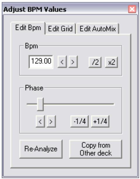 ATOMIX VIRTUAL DJ PROFFESSIONAL V6 - EDIT BPM tab - 1