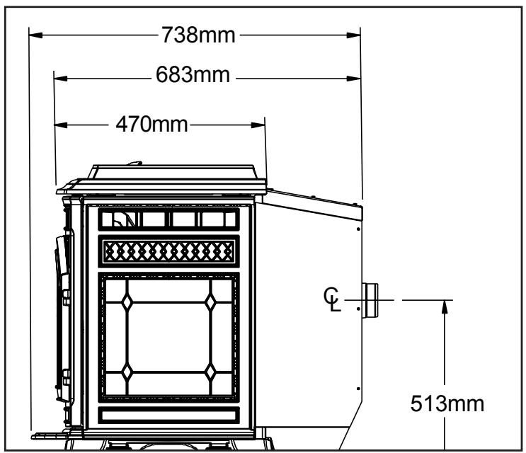 QUADRA FIRE MTVIAE-CE-PMH - Dimensions de l'appareil - 2