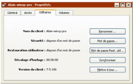 EMC RETROSPECT - Onglet utilitaires - 1