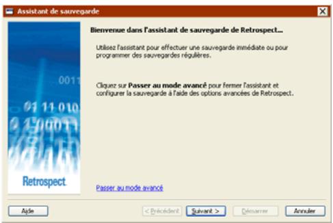 EMC RETROSPECT - Écran de bienvenue - 1